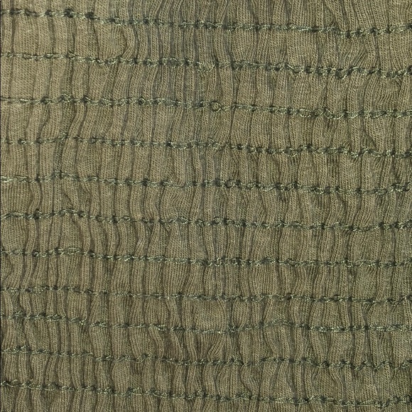 Olive Green Off the Shoulder Crop Top - Picture 4 of 5